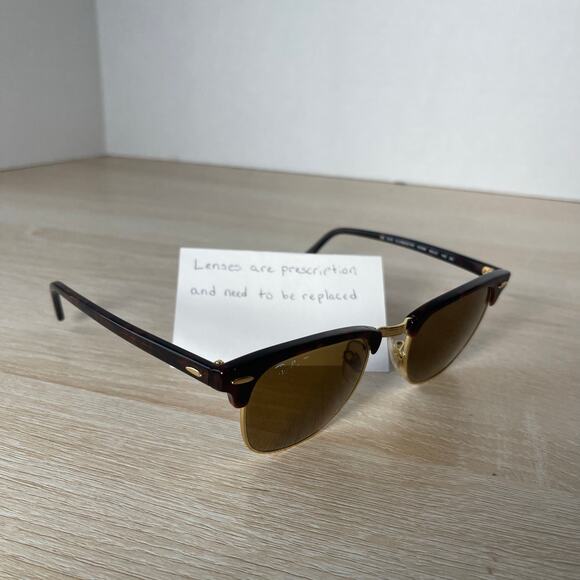 Ray-Ban RB3016 Clubmaster W0366 Sunglasses FRAMES ONLY Tortoise Shell 49-21-140 - Picture 1 of 8